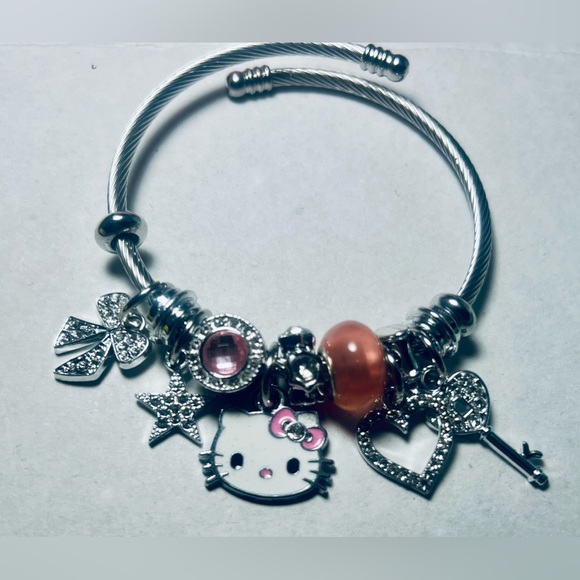 New Hello Kitty Charmed Adjustable Bracelet w/Box - Picture 4 of 6